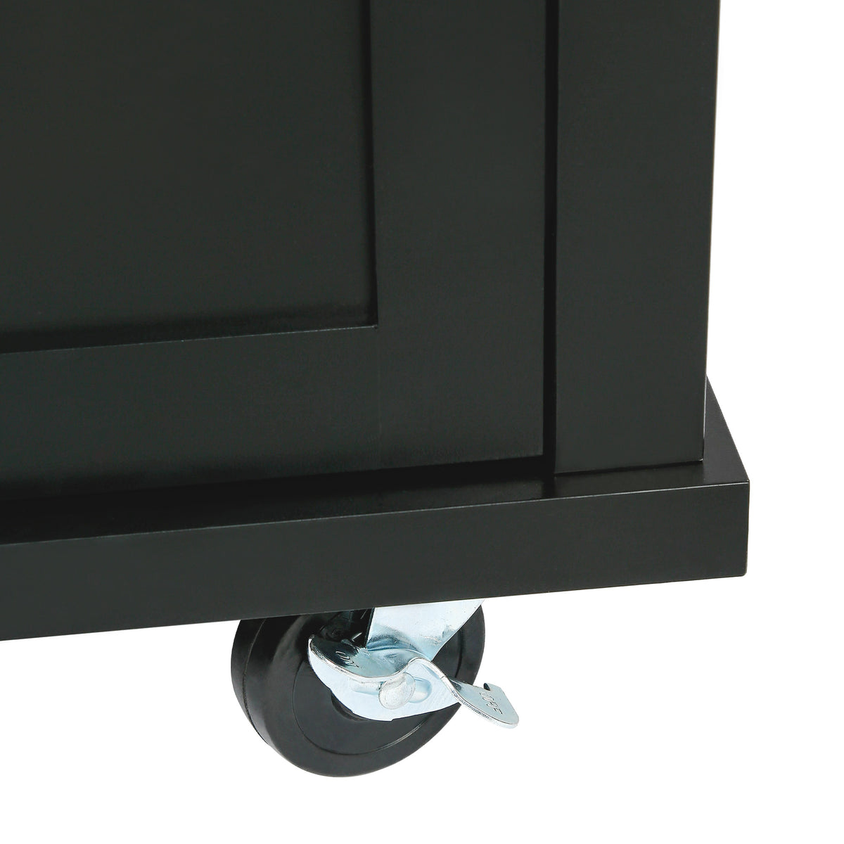 Kitchen trolley with rubber wood leaf countertop