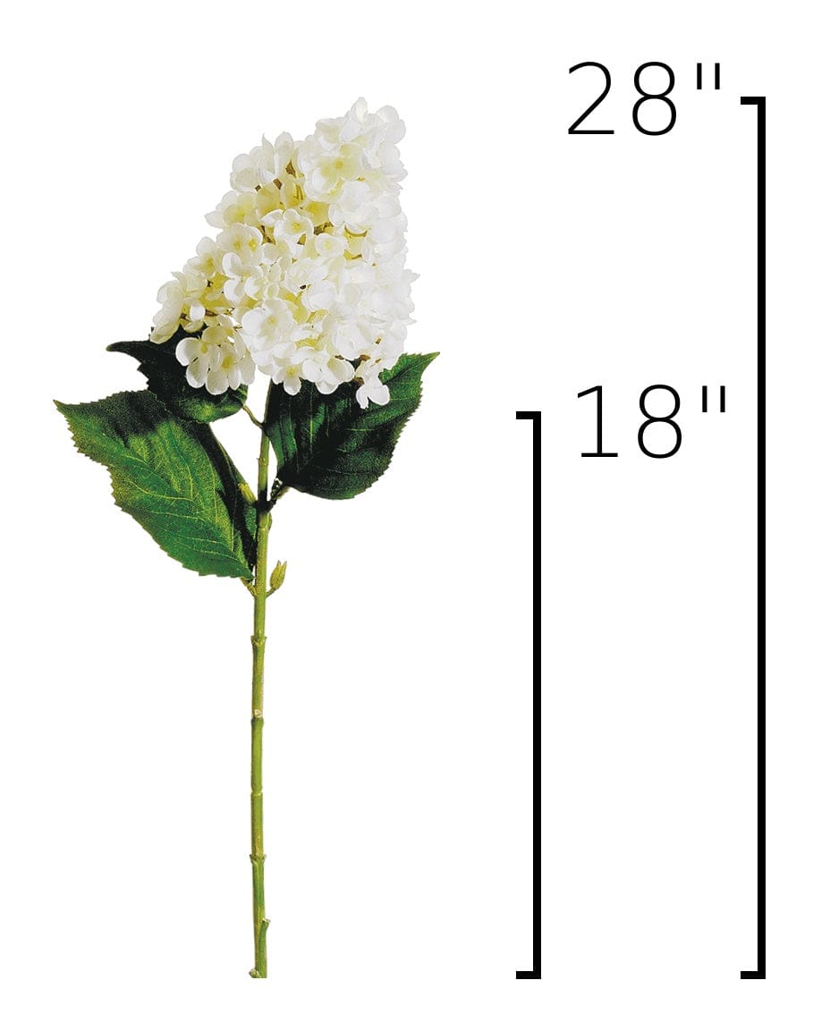 28-Inch White Faux Cone Hydrangea Stem