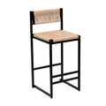 Bar Stools Paper Rope Weave Dining Chairs With Back Hand Weave Stools For Kichen