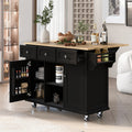Kitchen trolley with rubber wood leaf countertop
