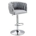 360 Degree Swivel Bar Stools Adjustable Counter Height Bar Chairs With Woven Back &