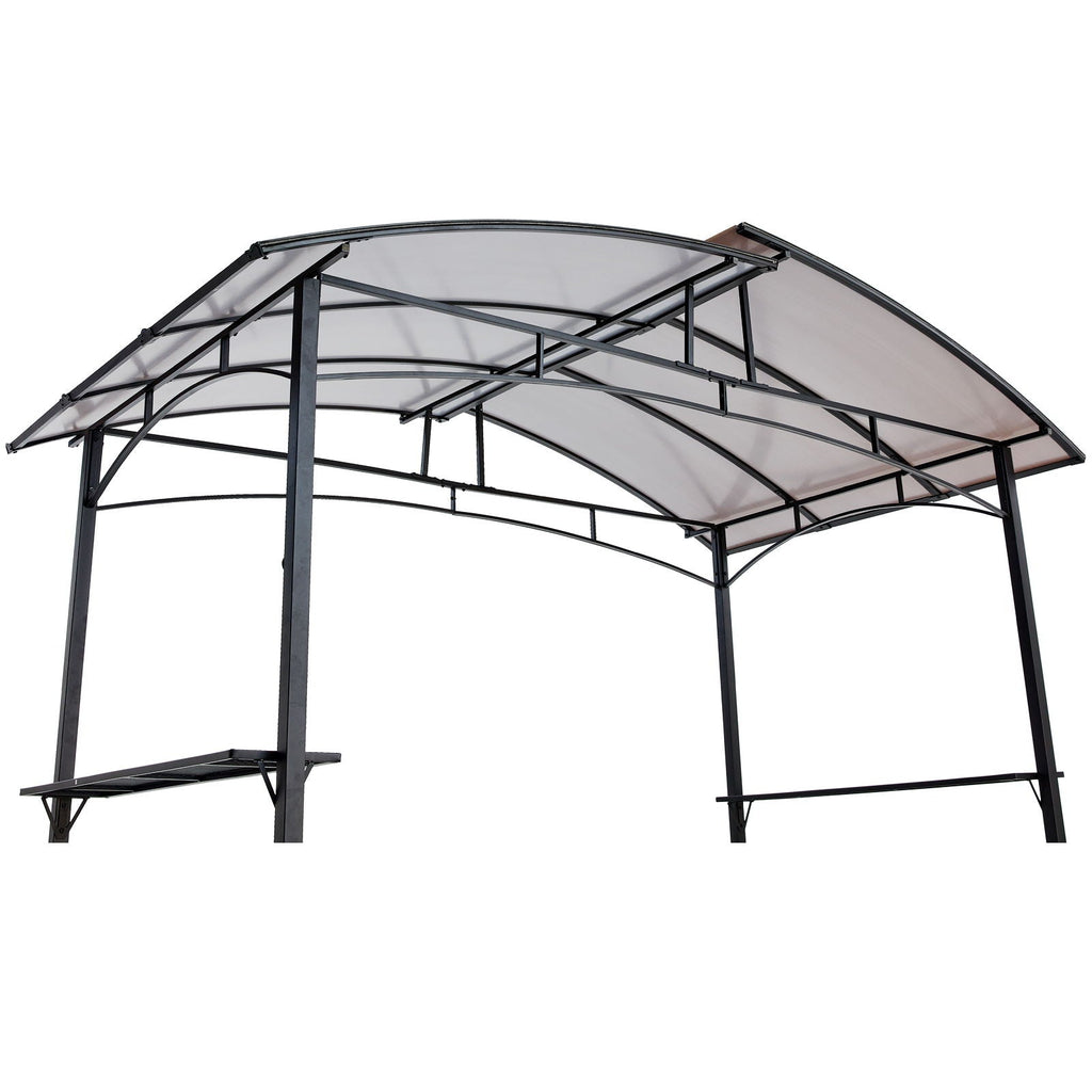 Steel Hardtop Grill Gazebo with Side Shelves