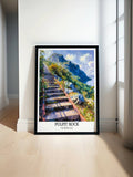 Pulpit Rock Posters - Flørlitrappene Vintage Framed Prints - Norway Living Room