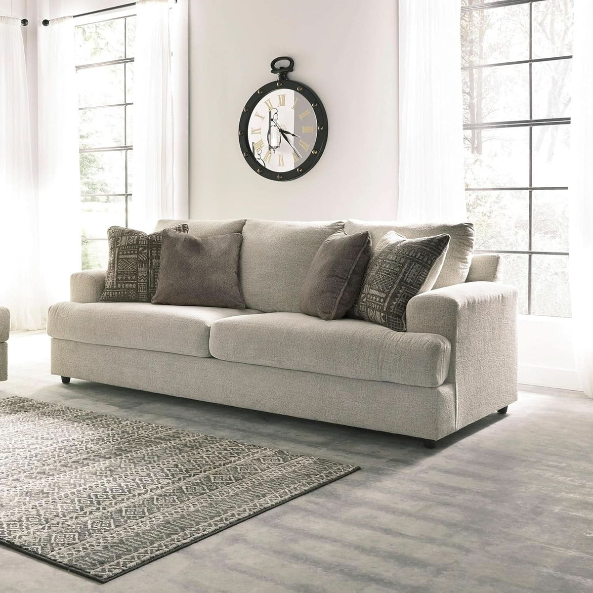 Soletren White Chenille Queen Sleeper Sofa