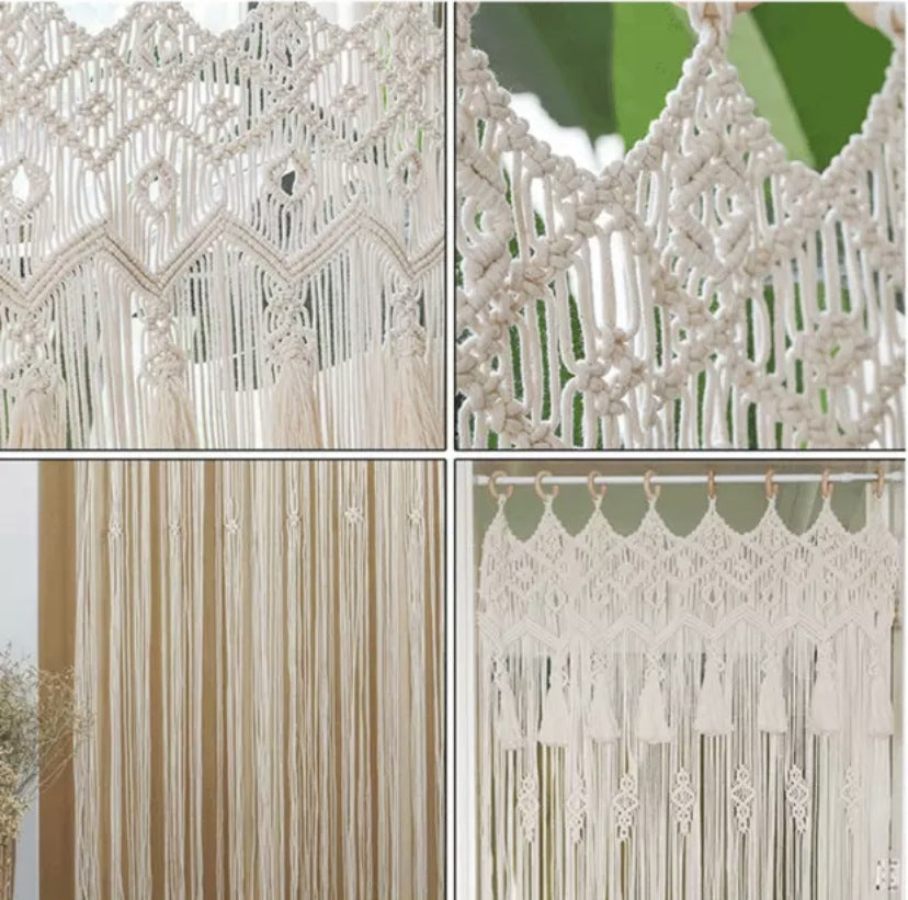 Bohemian Hand-Woven Tapestry Curtain Partition Bohemian Wedding Background Hanging