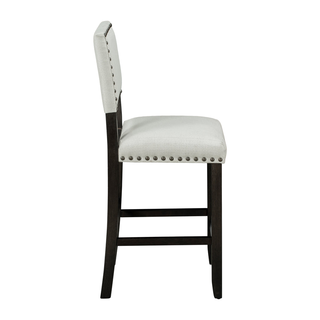 Espresso & Beige Counter-Height Dining Set