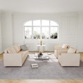 Beige Five-Seat Modular Sleeper Sectional with Storage