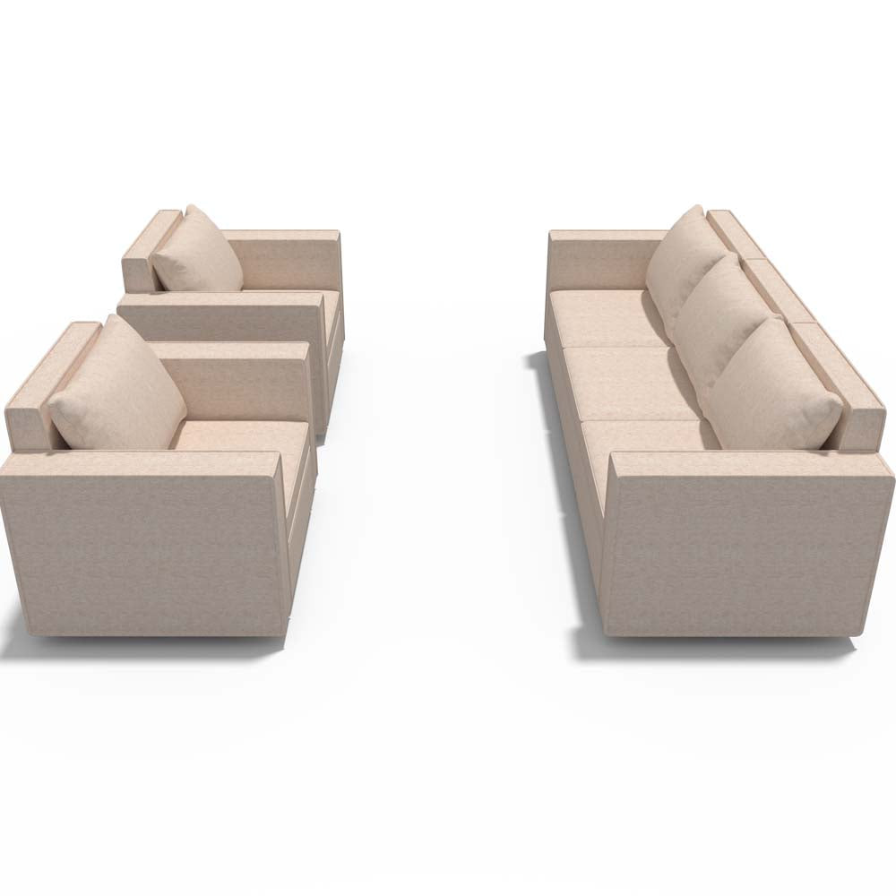 Beige Five-Seat Modular Sleeper Sectional with Storage