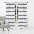 Cotton Striped Pole-Top Curtains, Set of Two