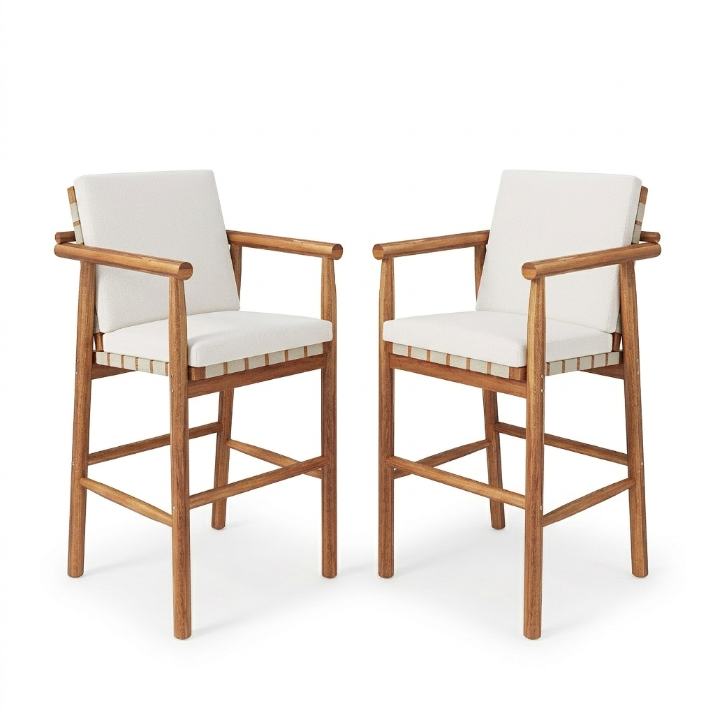 Outdoor Counter Height Bar Stools Chair Set of 2