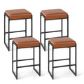 26 inch Bar Stools Set of 4 Counter Height Barstools with Faux Leather Upholstered