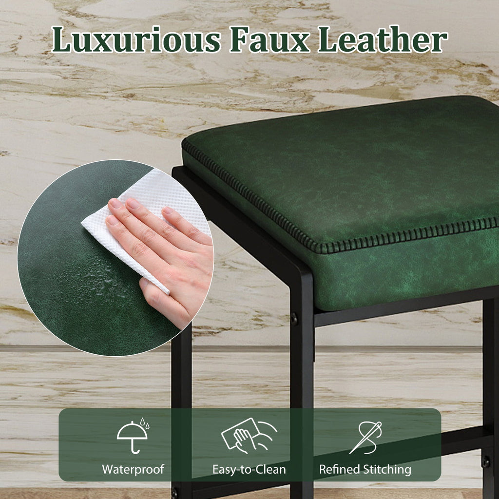 26 inch Bar Stools Set of 4 Counter Height Barstools with Faux Leather Upholstered