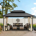 12*16Ft Patio Gabezo Outdoor Canopy with Mosquito with 2200lbs weight capacity of