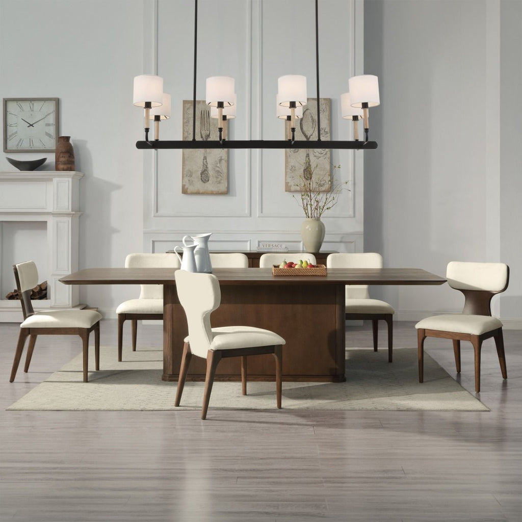Koen Beige & Brown Oak Side Chairs, Set of 2