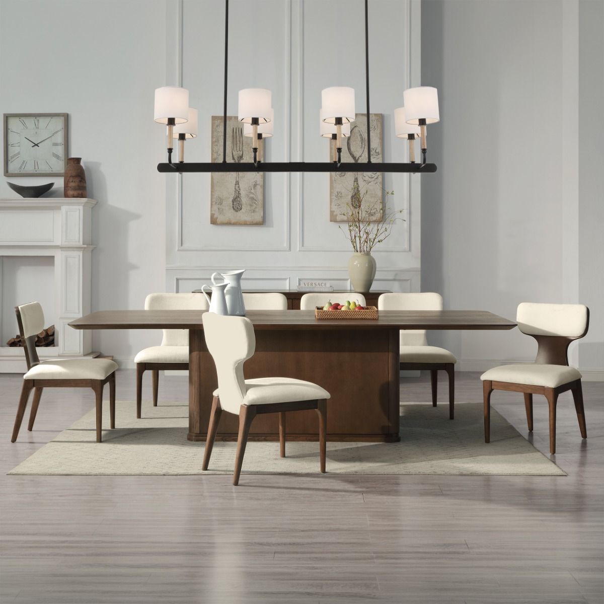 Koen Beige & Brown Oak Side Chairs, Set of 2