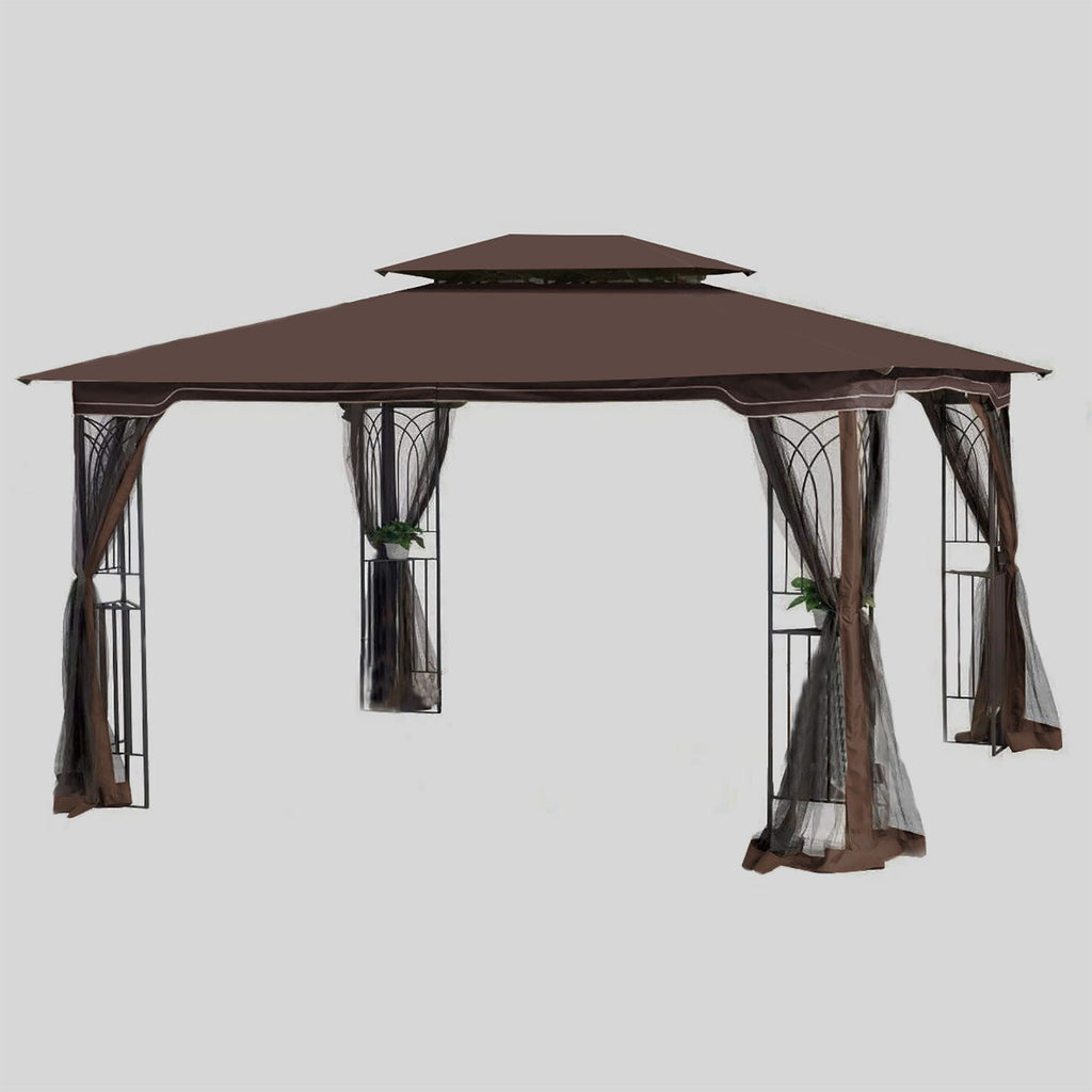 13 0 Outdoor Patio Gazebo Canopy Tent With Ventilated Double Roof And Mosquito Net