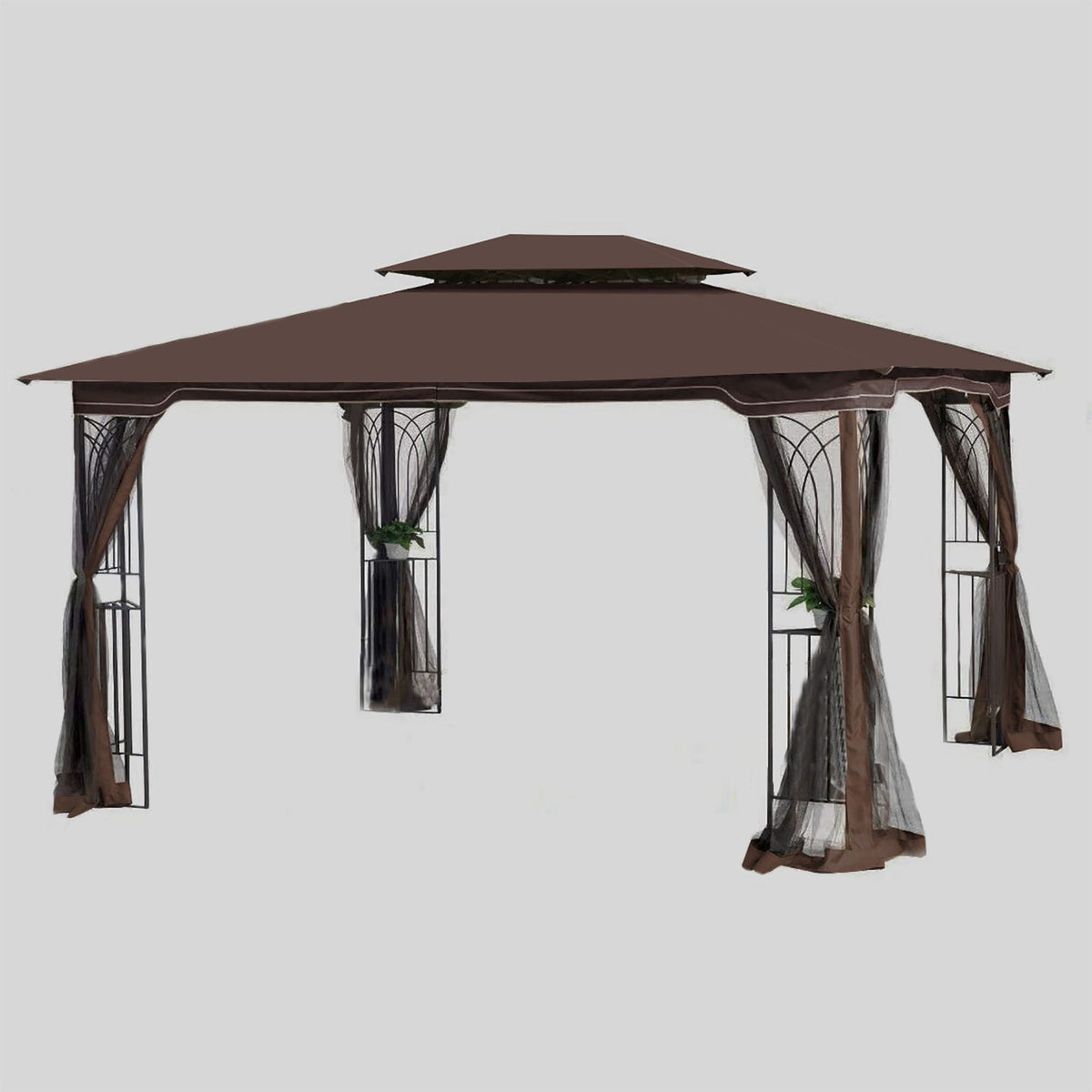 13 0 Outdoor Patio Gazebo Canopy Tent With Ventilated Double Roof And Mosquito Net