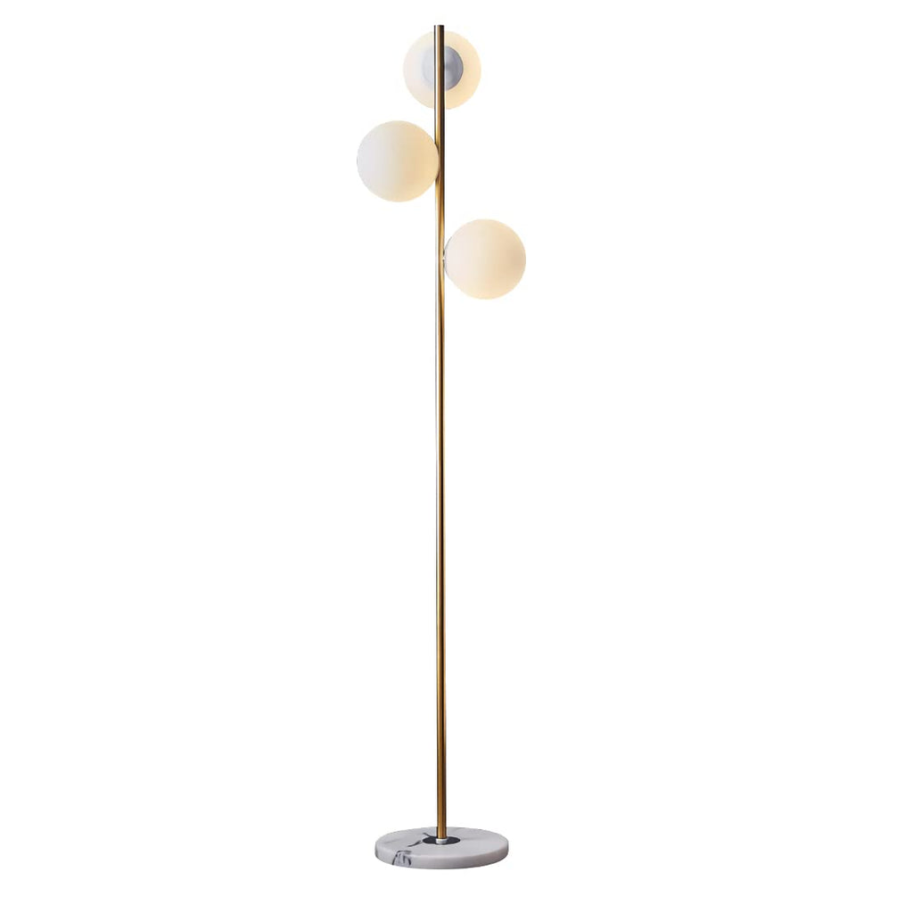 BOKT Gold 5-Light 67'' Tall Floor Lamp Smoked Glass Globes Standing Lamp