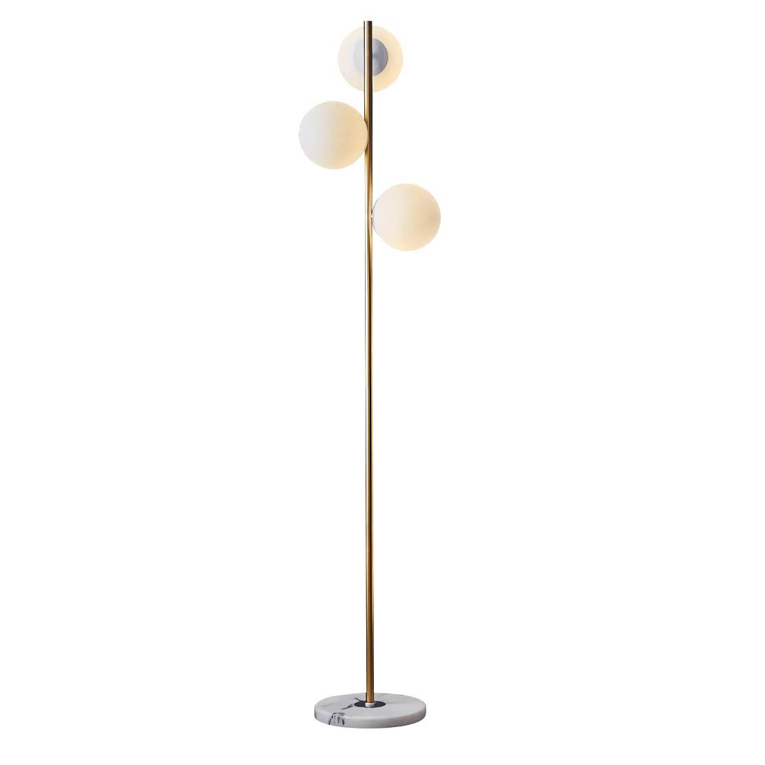 BOKT Gold 5-Light 67'' Tall Floor Lamp Smoked Glass Globes Standing Lamp