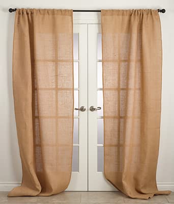 Open-Wave Burlap Rod-Pocket Curtain Panel