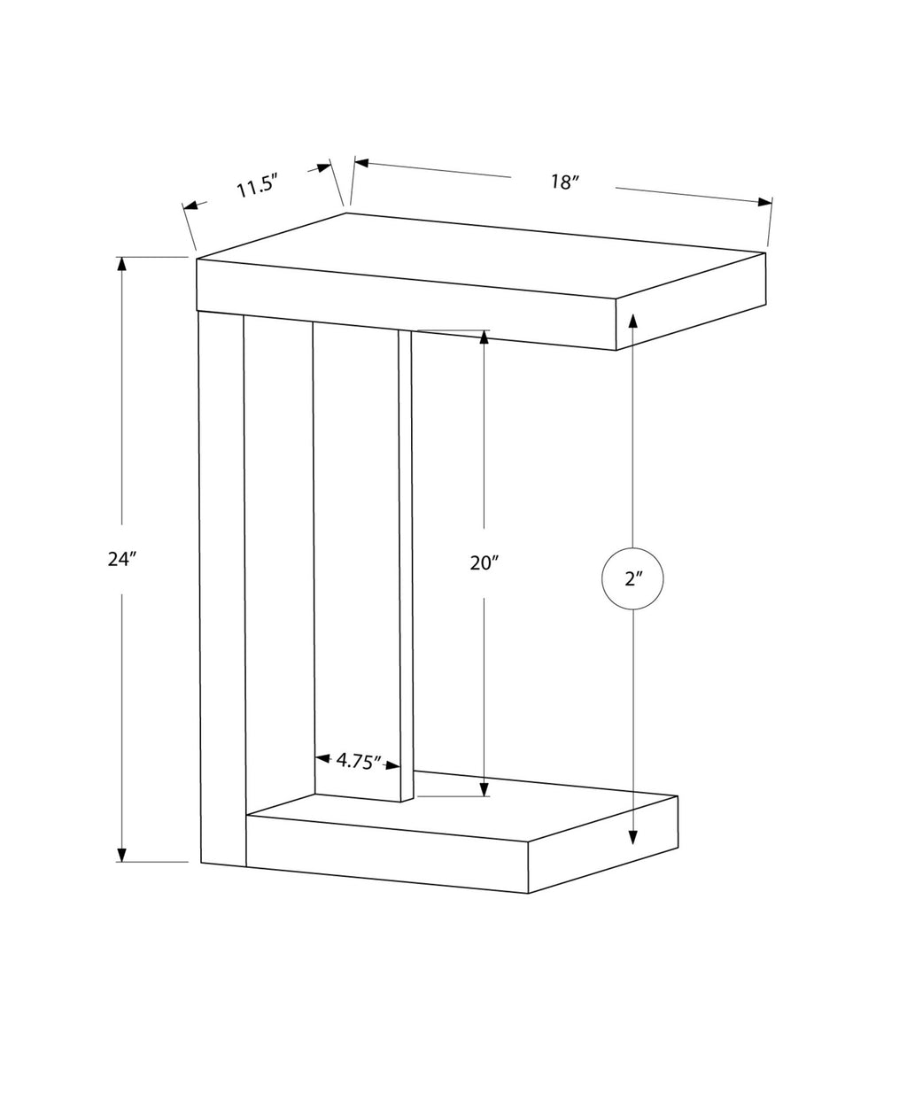 Hollow-Core Accent Table