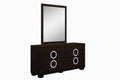 Four-Piece Brown Solid Wood Bedroom Set with Mirror
