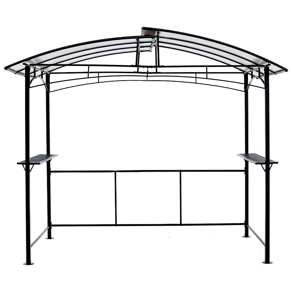 Steel Hardtop Grill Gazebo with Side Shelves