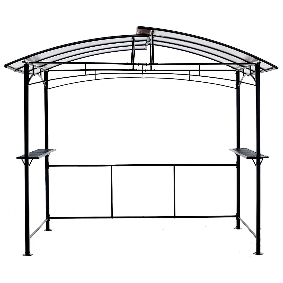 Steel Hardtop Grill Gazebo with Side Shelves