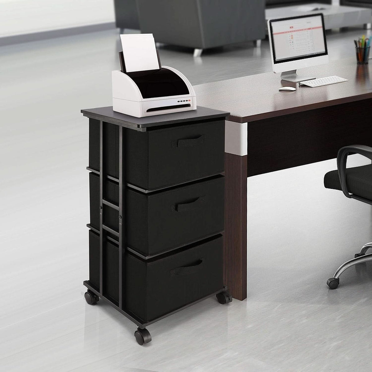 Black 3 Drawer Dresser For Bedroom And Hallway Organization