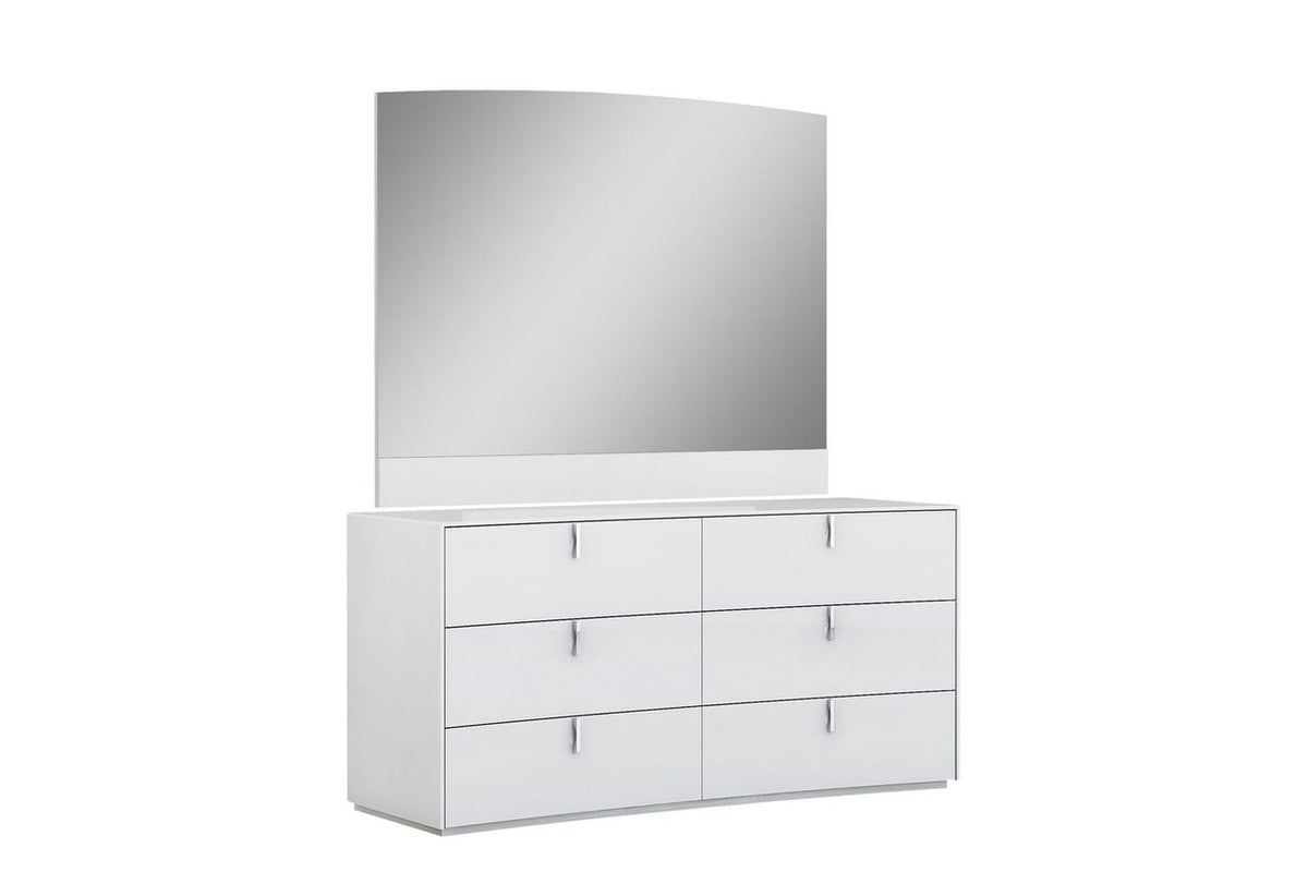 Four-Piece White Bedroom Set with Mirror