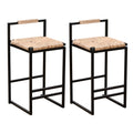 Water Hyacinth Woven Bar Stools With Back Support