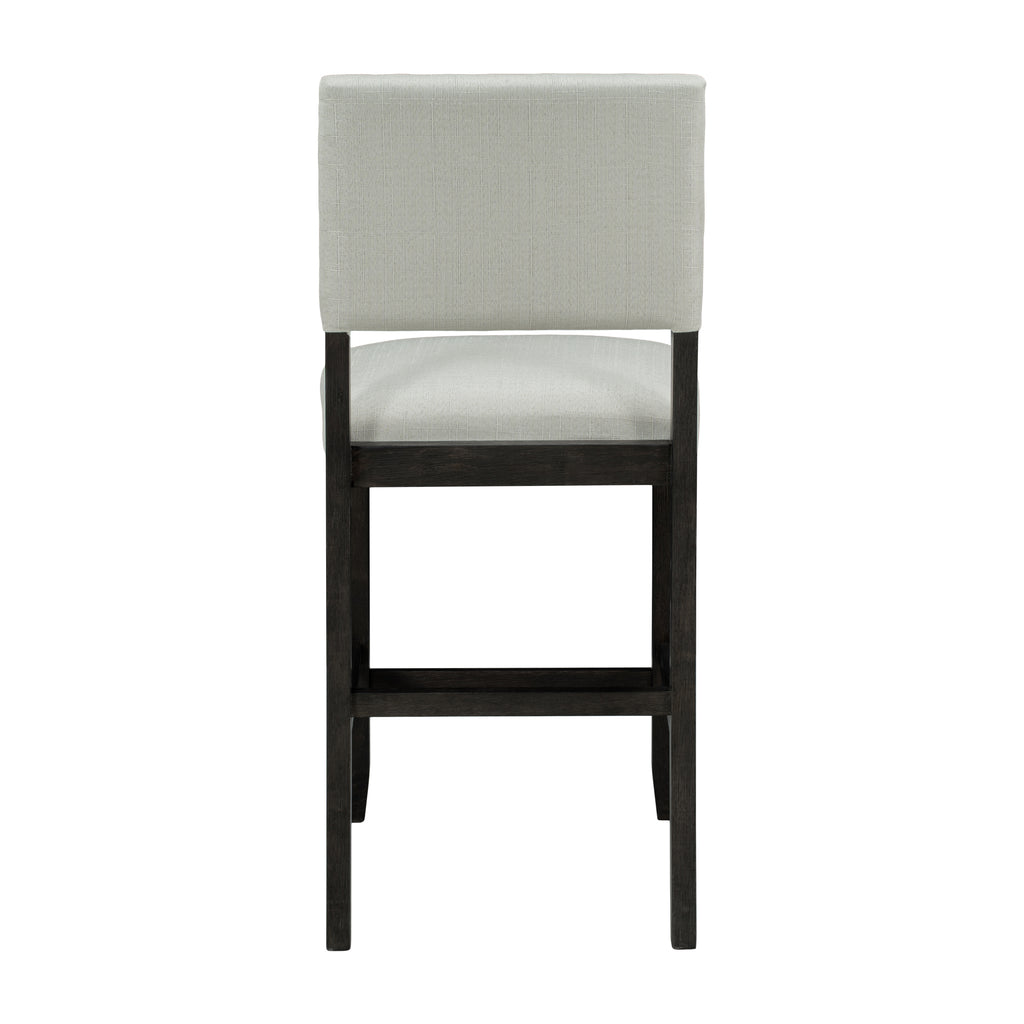 Espresso & Beige Counter-Height Dining Set