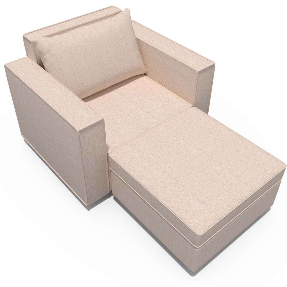 Beige Two-Seat Modular Sleeper Sofa with Storage