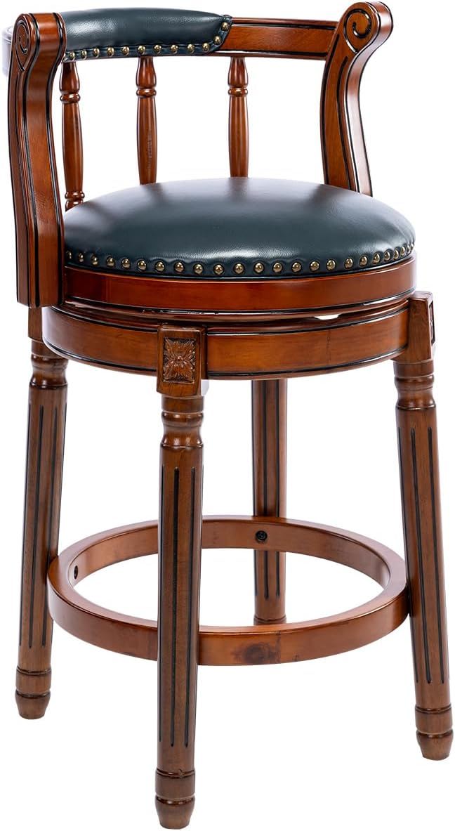 Swivel Cow Top Wooden Bar Stool