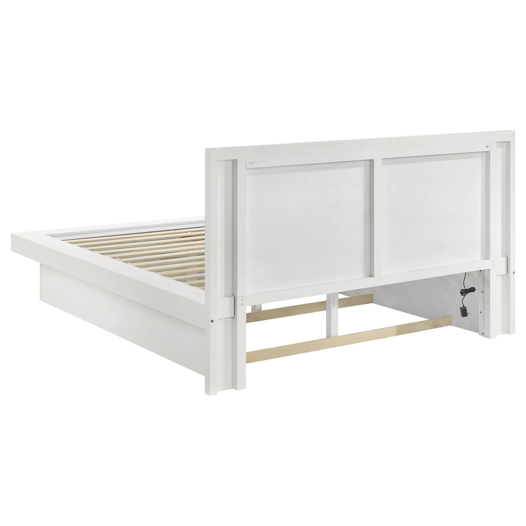 Jessica Snow White Six-Piece Queen LED Bedroom Set