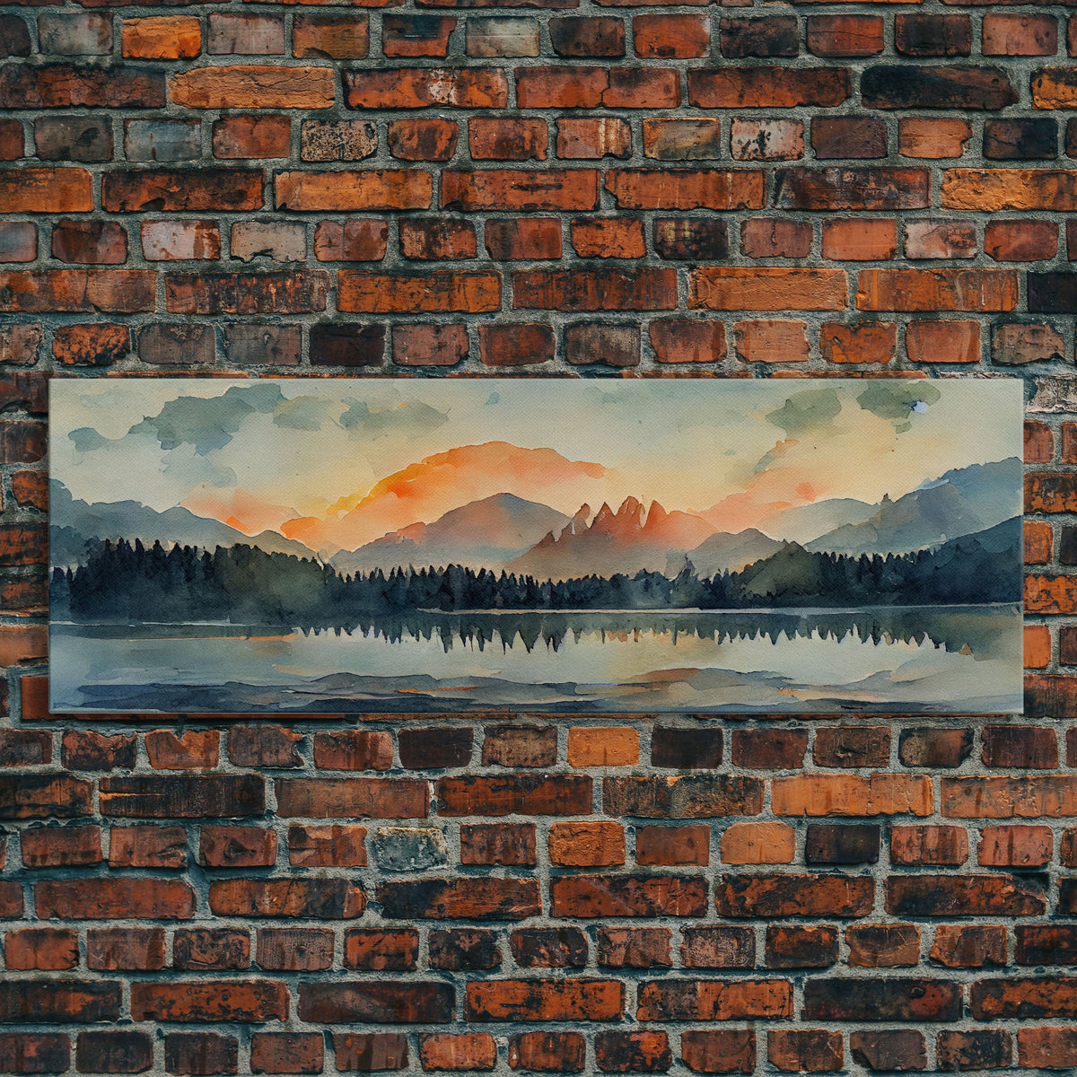 Watercolor painting of a forest fire