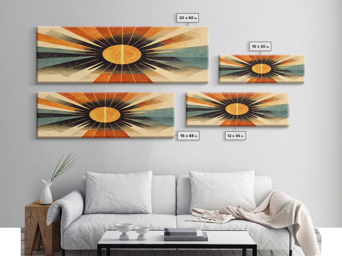 Sunset Art Deco Sunburst Wall Art