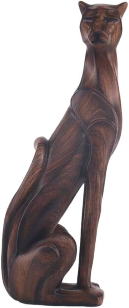 Wood-Grain Resin Dog Sculpture