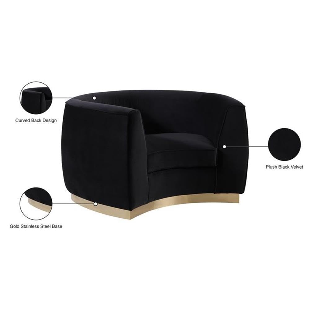 BOWERY HILL Contemporary Velvet Accent Chair