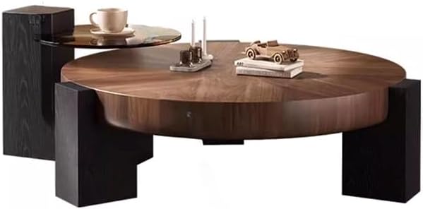 Modern Round Nesting Wood Coffee Tables