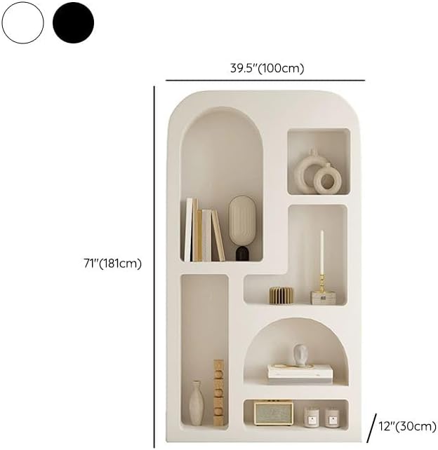 Bookcase, Wooden Standing Rack Storage Shelves Furniture Modern Closed Back and Shelves Included Storage Organizer Bookshelf - (White) 39.5" L x 12" W x 71" H