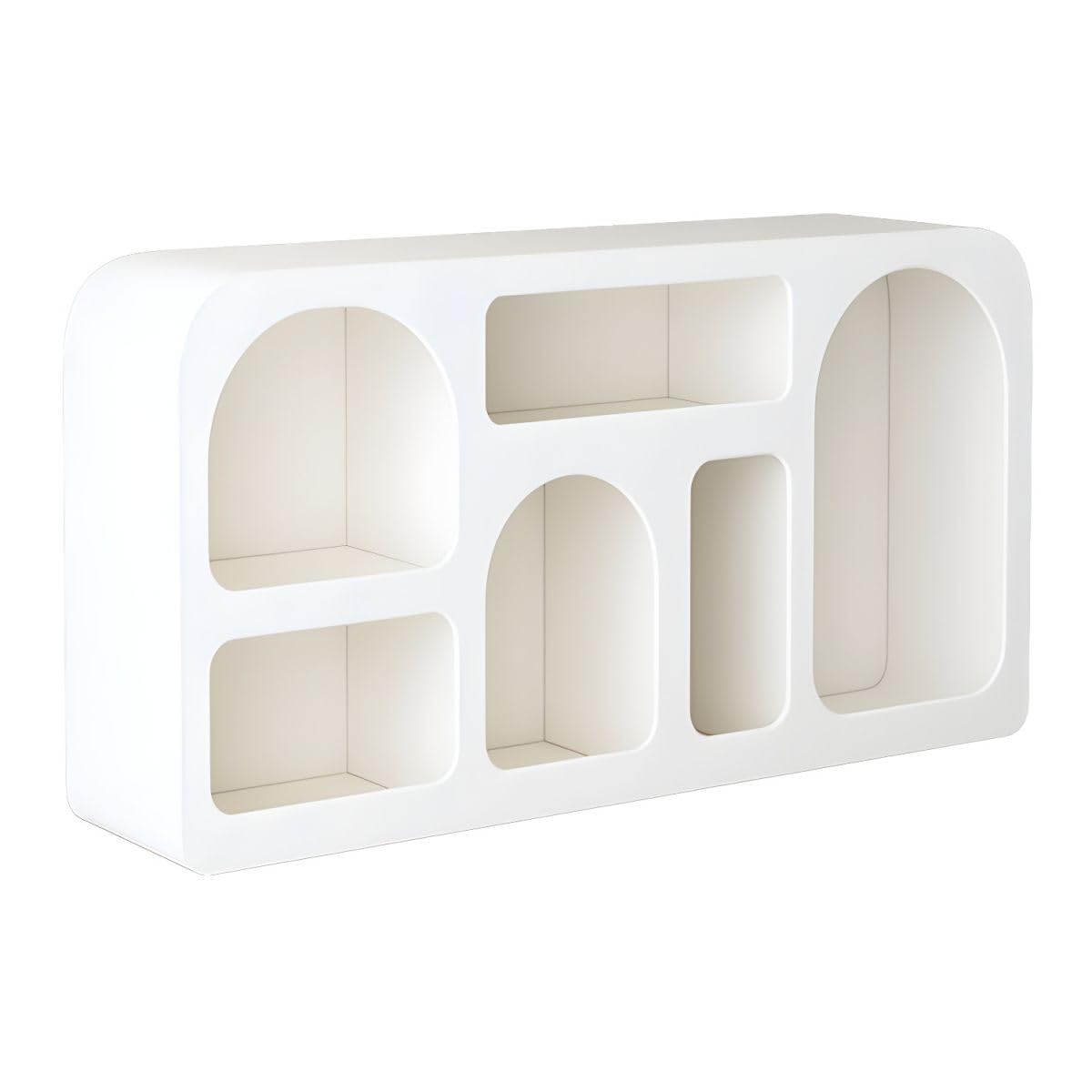 Bookcase, Wooden Standing Rack Storage Shelves Furniture Modern Closed Back and Shelves Included Storage Organizer Bookshelf - (White) 39.5" L x 12" W x 71" H