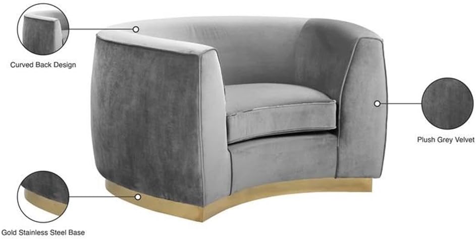 BOWERY HILL Contemporary Velvet Accent Chair