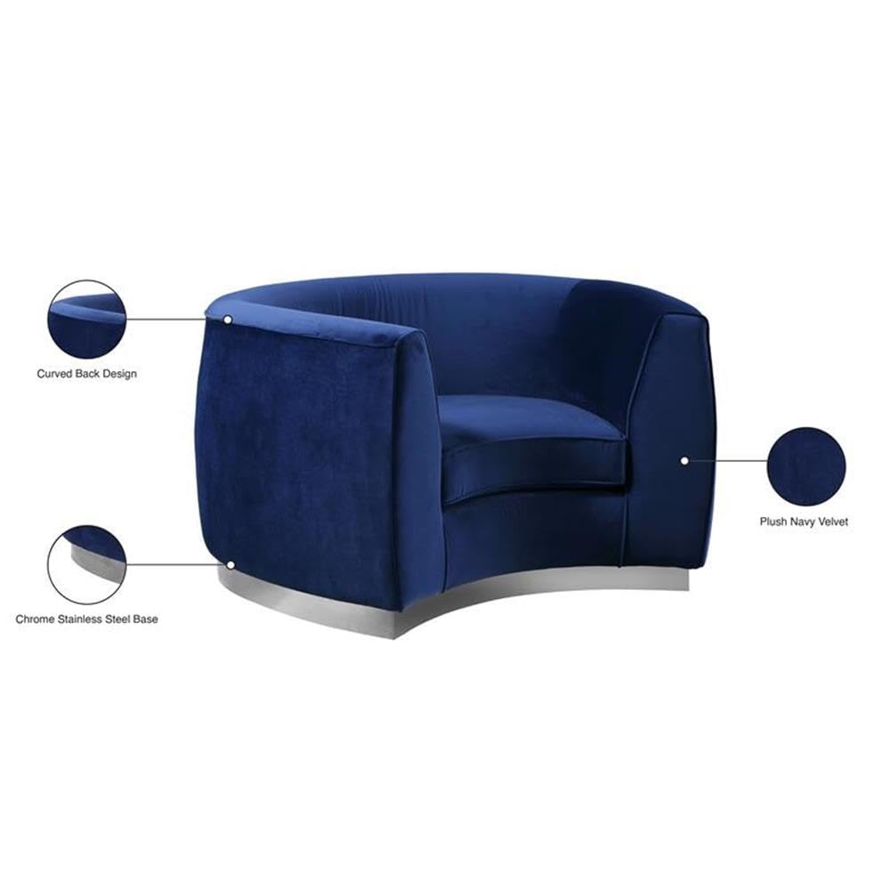 BOWERY HILL Contemporary Velvet Accent Chair