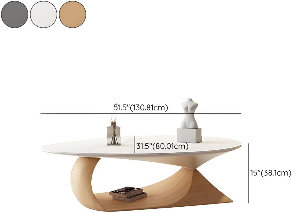 Stone-Top Trestle Coffee Table