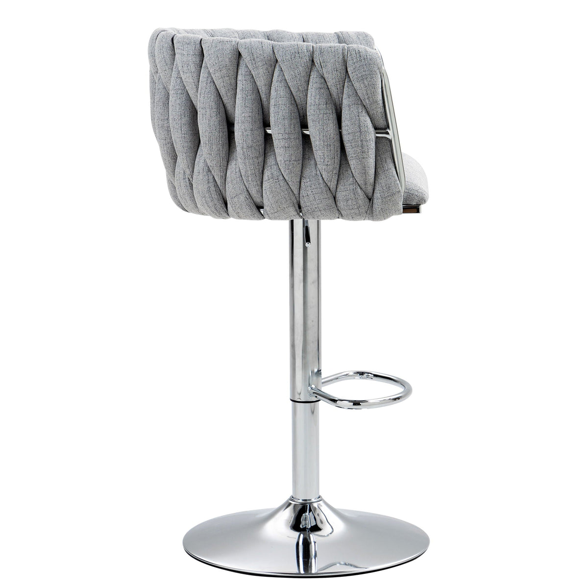 360 Degree Swivel Bar Stools Adjustable Counter Height Bar Chairs With Woven Back &