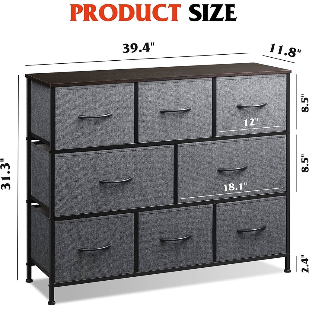 8-Drawer Fabric Dresser TV Stand