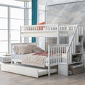 White Twin-over-Full Bunk Bed with Trundle