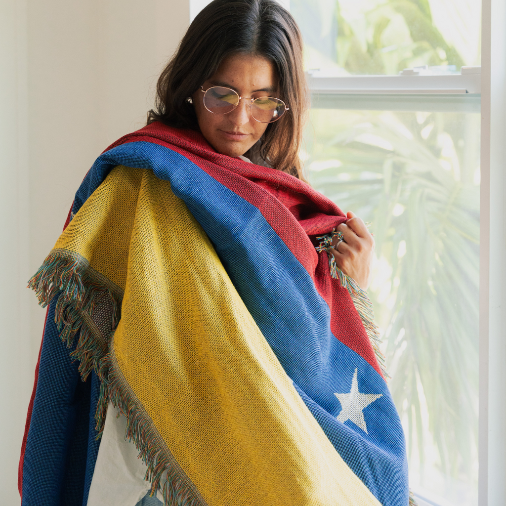 Venezuela Seven Stars Flag Woven Throw Blanket