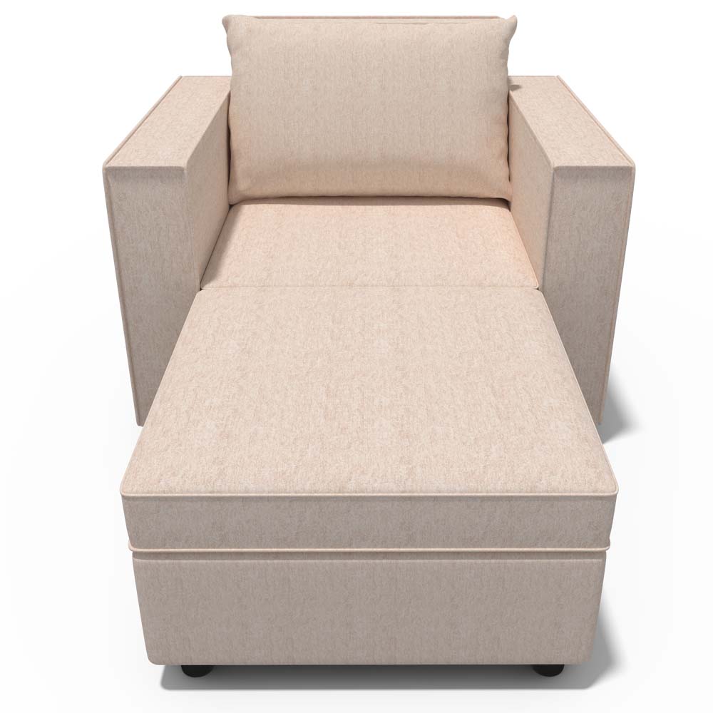 Beige Two-Seat Modular Sleeper Sofa with Storage
